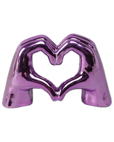 FLORA BUNDA FLORA BUNDA 7.5IN METALLIC CERAMIC HEART HAND