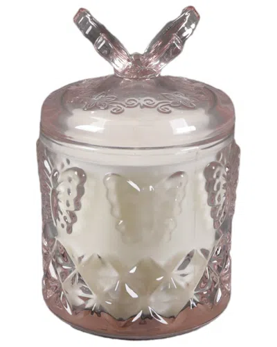FLORA BUNDA FLORA BUNDA 7OZ GLASS CANDLE WITH BUTTERFLY LID - PEONY