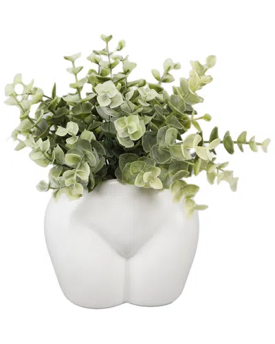 FLORA BUNDA FLORA BUNDA 9IN EUCALYPTUS IN CERAMIC VASE