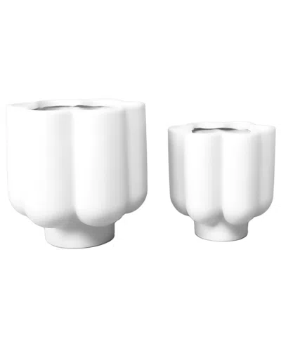 FLORA BUNDA FLORA BUNDA SET OF 2 CERAMIC FLOWER PLANTERS