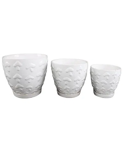 FLORA BUNDA FLORA BUNDA SET OF 3 MUSHROOM CERAMIC POTS