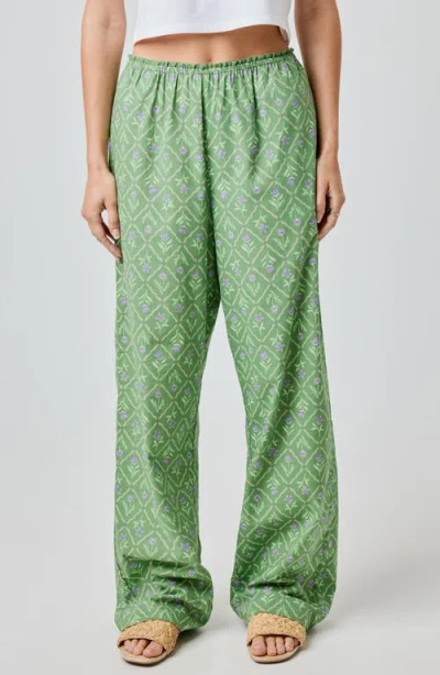 FLORENCE BY MILLS FLORENCE BY MILLS LACE TRIM WIDE LEG COTTON PANTS