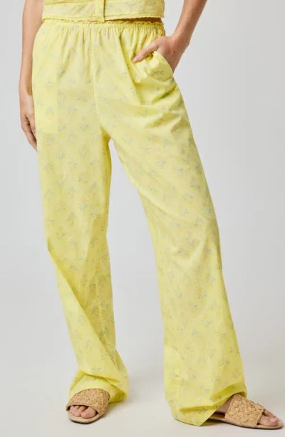 FLORENCE BY MILLS FLORENCE BY MILLS LACE TRIM WIDE LEG COTTON PANTS