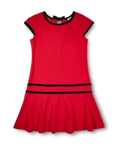 FLORENCE EISEMAN FLORENCE EISEMAN CREPE KNIT DRESS WITH VELVET TRIM