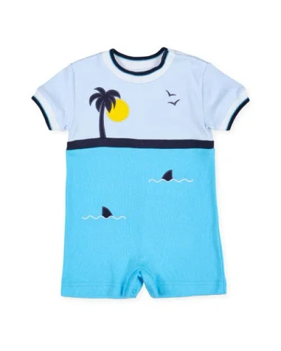 FLORENCE EISEMAN FLORENCE EISEMAN KNIT SHORTALL WITH OCEAN SCENE