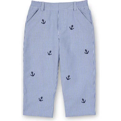 FLORENCE EISEMAN FLORENCE EISEMAN STRIPE FAKE FLY PANTS WITH ANCHORS