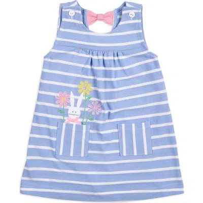 FLORENCE EISEMAN FLORENCE EISEMAN STRIPE KNIT DRESS WITH BUNNY & FLOWERS
