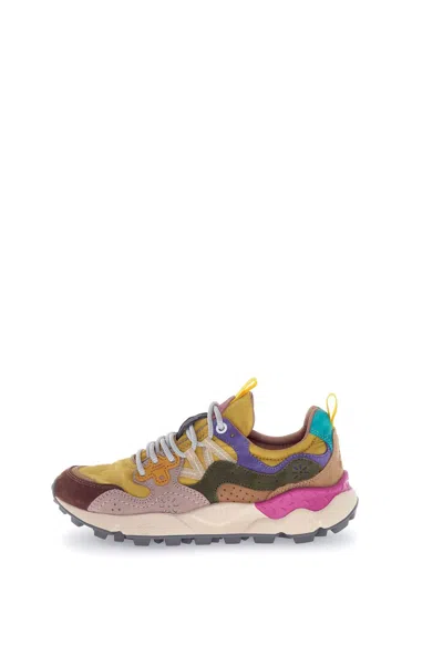 FLOWER MOUNTAIN WOMEN'S SNEAKERS FLOWER MOUNTAIN YAMANO 3 - 2017817 01 1B80 BROWN-GREY-MUSTARD