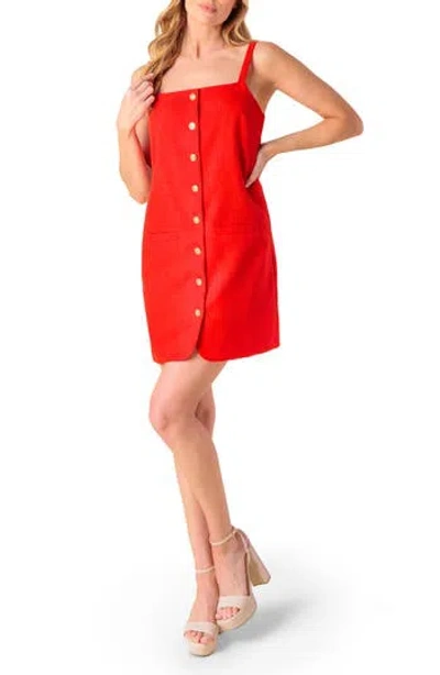 FLYING TOMATO FLYING TOMATO BUTTON FRONT MINI SHIFT DRESS