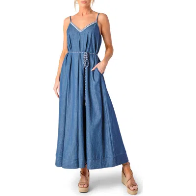 FLYING TOMATO FLYING TOMATO DENIM MIDI SUNDRESS