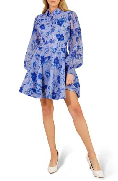 FLYING TOMATO FLYING TOMATO FLORAL LONG SLEEVE SHIRTDRESS