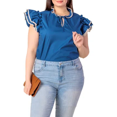 FLYING TOMATO FLYING TOMATO FLUTTER SLEEVE TOP