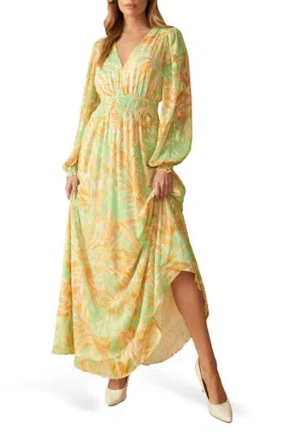 FLYING TOMATO FLYING TOMATO PALM FROND PRINT MAXI DRESS