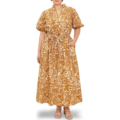 FLYING TOMATO FLYING TOMATO PRINTED COTTON MAXI DRESS