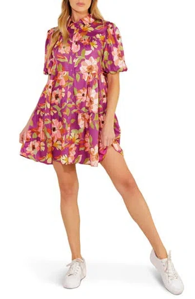 FLYING TOMATO FLYING TOMATO PUFF SLEEVE MINI SHIRTDRESS