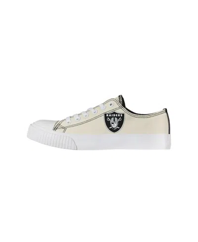 FOCO WOMEN'S FOCO CREAM LAS VEGAS RAIDERS LOW TOP CANVAS SHOES