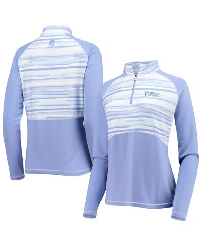 FOOTJOY WOMEN'S PURPLE VALSPAR CHAMPIONSHIP WATERCOLOR RAGLAN HALF-ZIP TOP