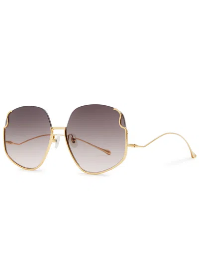 FOR ART'S SAKE FOR ART'S SAKE DRAPE 18KT GOLD-PLATED BUTTERFLY-FRAME SUNGLASSES