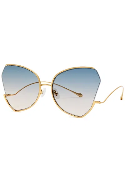 FOR ART'S SAKE FOR ART'S SAKE WATERCOLOUR 18KT GOLD-PLATED OVERSIZED SUNGLASSES