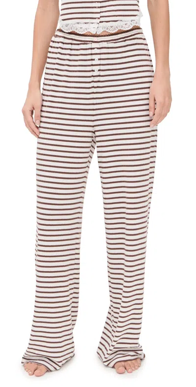 FOR LOVE & LEMONS BELLA WIDE LEG PANTS BROWN