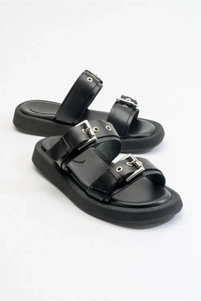 FOREVER & ALWAYS SHOES FOREVER & ALWAYS SHOES FINEZZA LEATHER TWO-STRAP SANDAL