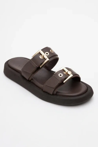 FOREVER & ALWAYS SHOES FOREVER & ALWAYS SHOES FINEZZA LEATHER TWO-STRAP SANDAL