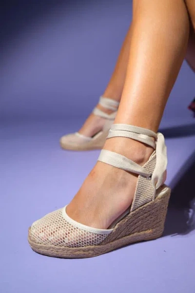 FOREVER & ALWAYS SHOES FOREVER & ALWAYS SHOES LIONS MESH LEATHER WEDGE ESPADRILLES SANDAL