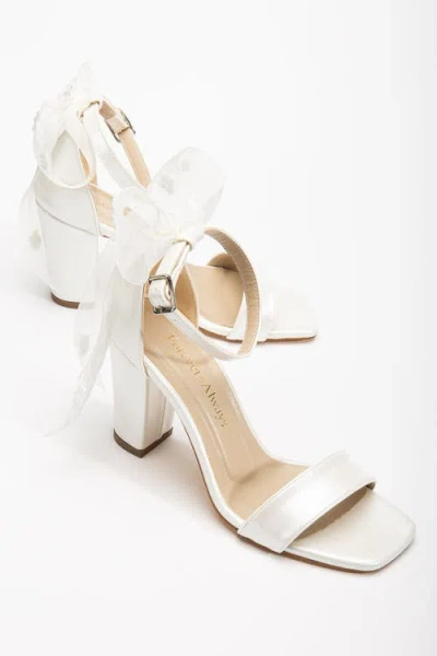 FOREVER & ALWAYS SHOES FOREVER & ALWAYS SHOES RAFAELLE BRIDAL SANDALS WITH LACE BACK BOW