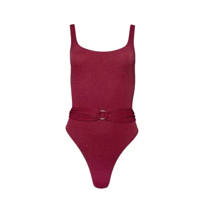 FOREVER YOUNG THE LABEL WOMEN'S RED ONE PIECE SWIMSUIT