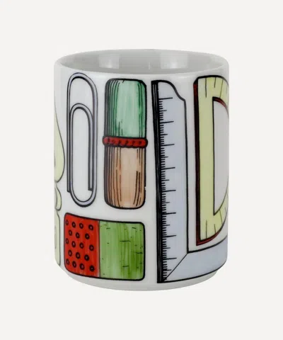 FORNASETTI FORNASETTI STRUMENTI SCRITTURA PORCELAIN PENCIL HOLDER