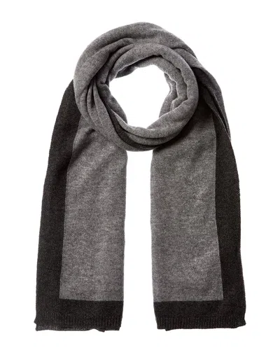 FORTE CASHMERE CONTRAST TRIM OVERSIZED CASHMERE SCARF
