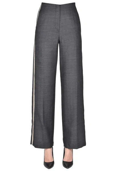 FORTE FORTE EMBELLISHED SIDE BAND TROUSERS