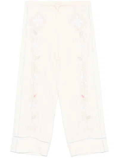 FORTE FORTE EMBROIDERED TROUSERS