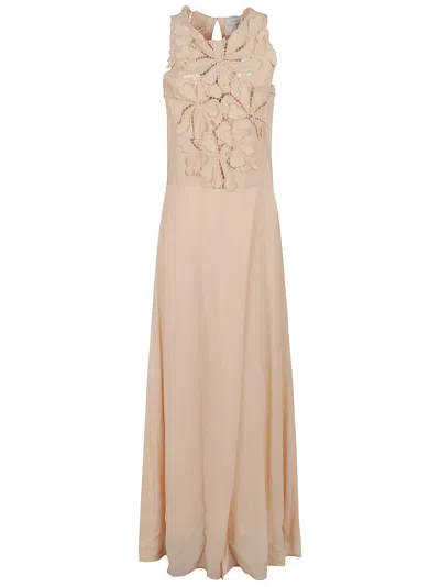 FORTE FORTE EN FLEUR EMBROIDERY POPLINE AND GEORGETTE DRESS