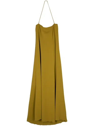 FORTE FORTE HALTERNECK FLARED MAXI DRESS