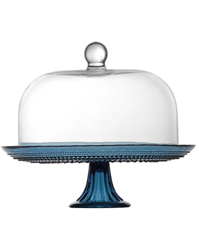 FORTESSA JUPITER CORNFLOWER 13" CAKE STAND AND DOME SET