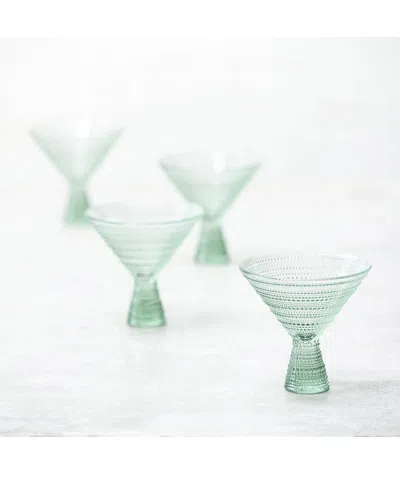 FORTESSA FORTESSA SET OF 4 JUPITER GLASS SAGE MARTINI GLASSES