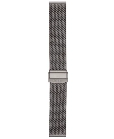 FOSSIL MEN'S SMOKE STAINLESS STEEL MESH BAND, 22MM