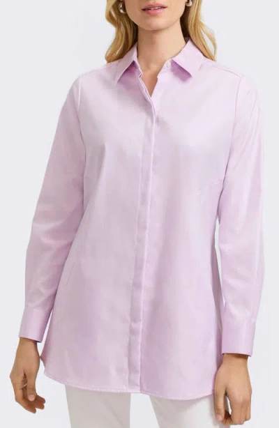 FOXCROFT FOXCROFT CICI COTTON BUTTON-UP TUNIC SHIRT
