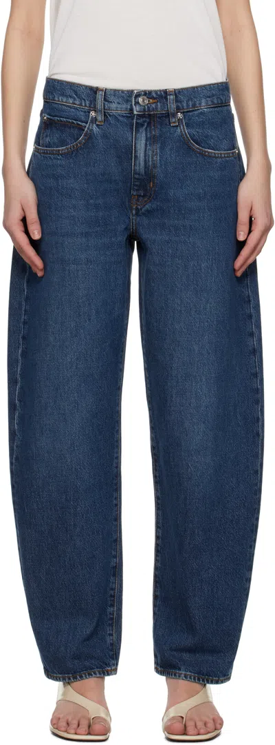 FRAME BLUE LOW SLUNG BARREL JEANS