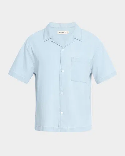 FRAME MEN'S COTTON CHAMBRAY CAMP SHIRT