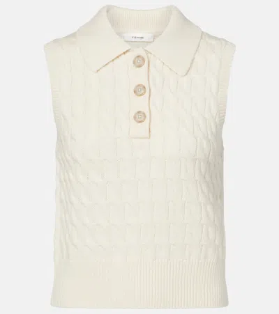 FRAME THE CABLE POLO WOOL SWEATER VEST