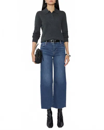 FRAME THE MELLOW RAW HEM STRAIGHT-LEG JEANS IN BLUE