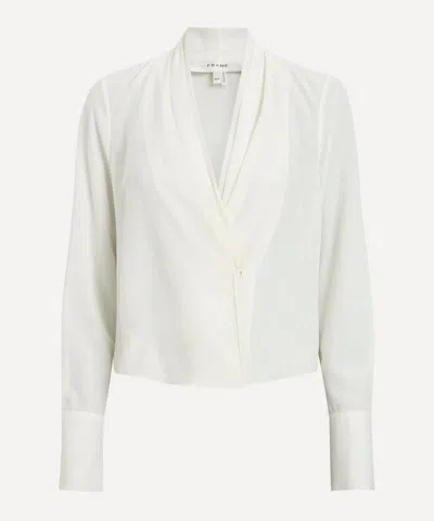 FRAME FRAME WOMEN'S SHAWL COLLAR SILK BLOUSE
