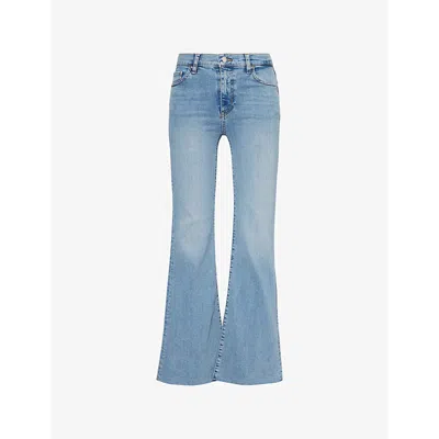 FRAME WOMENS LARK RAW AFTER ICON FLARED-LEG COTTON-BLEND DENIM JEANS