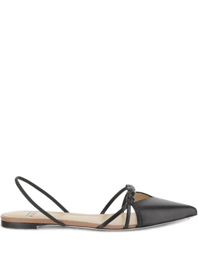 FRANCESCO RUSSO LEATHER FLAT PUMPS