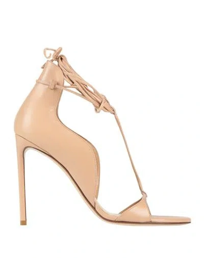 FRANCESCO RUSSO FRANCESCO RUSSO WOMAN SANDALS BLUSH SIZE 11.5 LEATHER