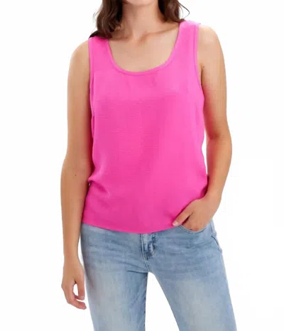 FRANK LYMAN SLEEVELESS SCOOP NECK PULLOVER IN FUCHSIA
