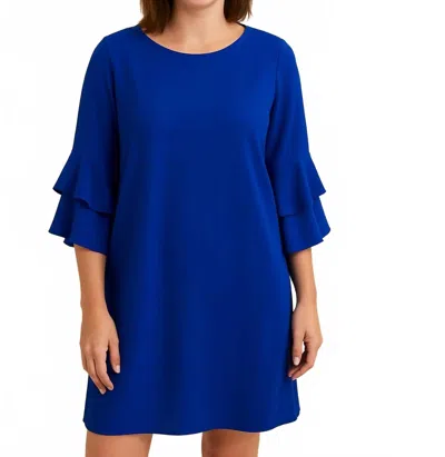 FRANK LYMAN SOLID WOVEN DRESS IN BLUE
