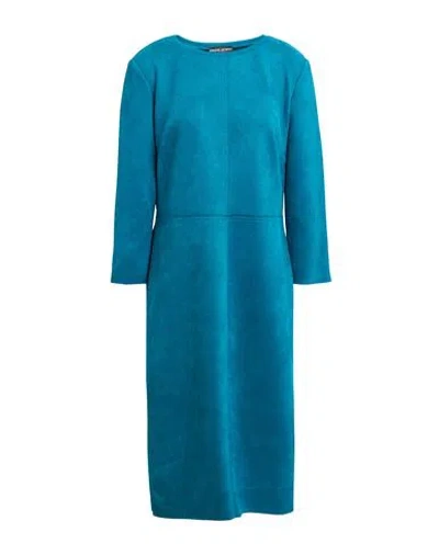 FRANK LYMAN FRANK LYMAN WOMAN MIDI DRESS DEEP TEAL SIZE 12 POLYESTER, ELASTANE